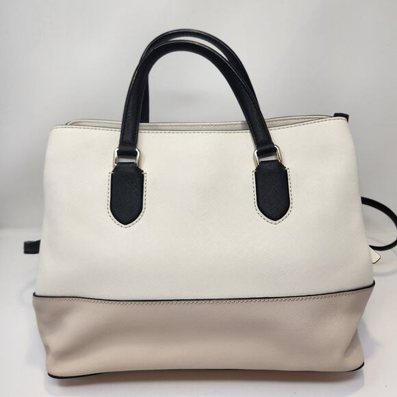 Kate Spade Laurel Way Evangelie Leather Satchel Crossbody Handbag Beige Cream - Picture 4 of 10